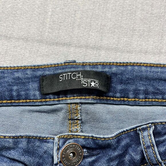 Stitch Star Womens Jeans Size 14 Straight Blue Denim Mid Rise Stretch 32"W 28"L - Picture 3 of 9